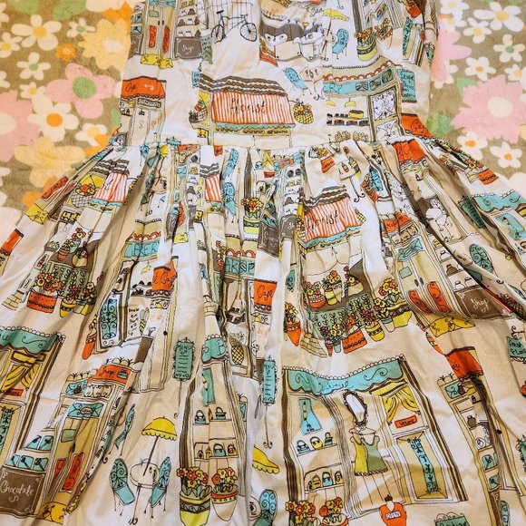 Bernie Dexter Paris Cafe Print Dress - Picture 1 of 3